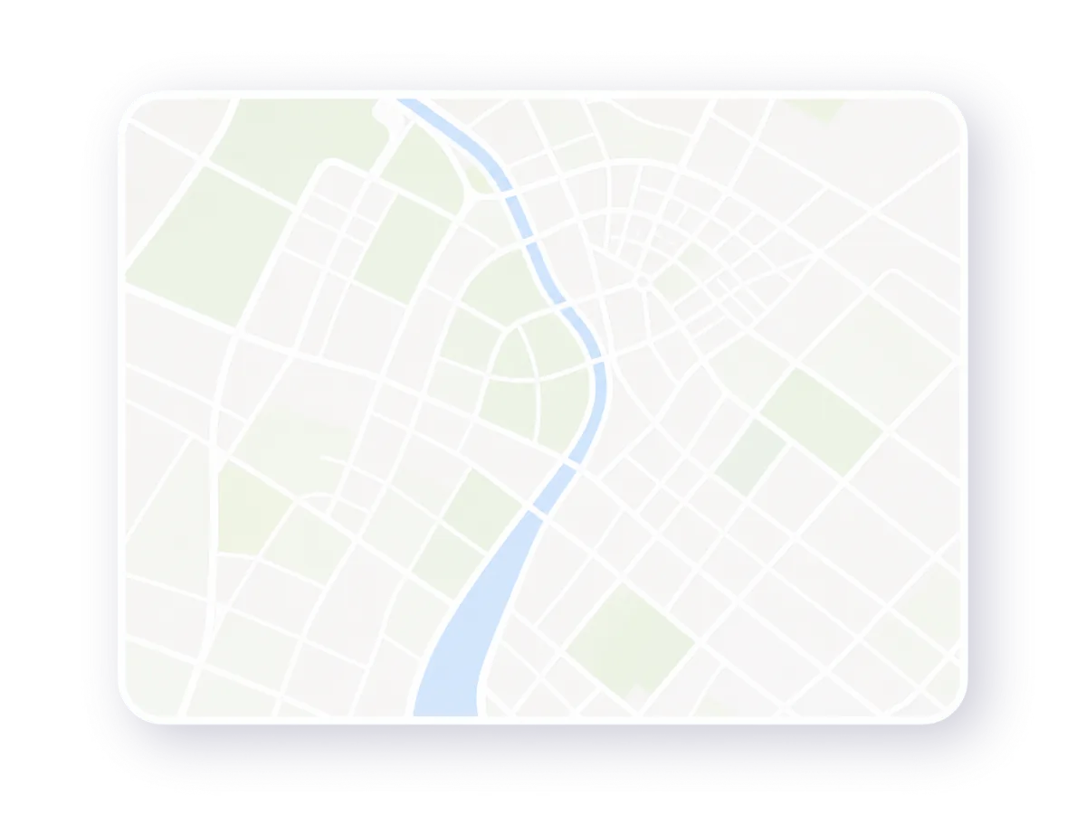 Conceptual map with saved travel photos and location markers